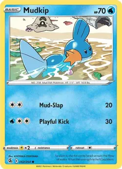 Mudkip (062/264) Common NM SWSH08 SWSH08: Fusion Strike Pokemon TCG - Image 1