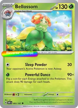 Pokemon Bellossom 003/197 SV03: Obsidian Flames Reverse Holofoil - Image 1