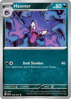Haunter (056/091) Reverse Holofoil Common NM PAF SV: Paldean Fates Pokemon TCG - Image 1