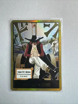 DON!! Card Dracule Mihawk Gold One Piece OP14 The Azure Sea's Seven - Image 1