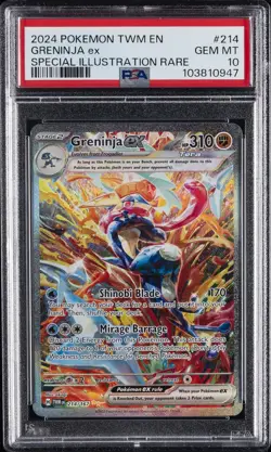 2024 POKEMON TWM EN-TWILIGHT MASQUERADE #214 GRENINJA EX PSA 10 - Image 1