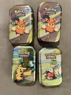 Pokemon Mini Tins Set Of 4 EMPTY No Cards Paldea Friends Pikachu - Image 1
