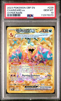 2023 POKEMON OBF EN-OBSIDIAN FLAMES HYPER RARE #228 CHARIZARD EX PSA 10 - Image 1