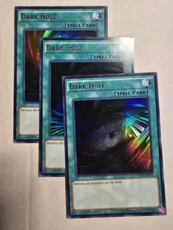 YUGIOH 3X DARK HOLE YS14-ENA10 ULTRA 1ST ED NM - Image 1