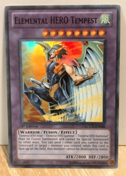 Yu-Gi-Oh! Elemental HERO Tempest LCGX-EN048 Super Rare Unlimited Edition - LP - Image 1