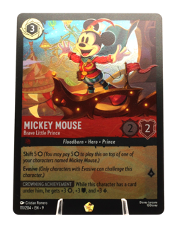 Mickey Mouse Brave Little Prince Lorcana Fabled Legendary COLD FOIL NM 111/204 - Image 2