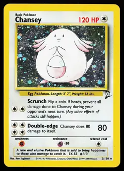 Chansey 3/130 Holo Rare Base Set 2 Pokemon Card - Image 1