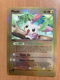 Pokemon TCG English Card ex Dragon Plusle 8/97 Rare Reverse Holo Fast Ship NM - Image 1
