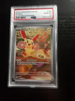 Pokemon TCG Plusle Illustration Rare Card 193/182 Sv04: Paradox Rift PSA10 Mint - Image 1