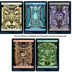 x5 Phyrexia All Will Be One Phyrexian Text Full Art Land Magic the Gathering MTG - Image 1