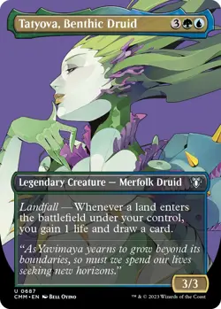 Tatyova, Benthic Druid (Borderless) - 687 - NM - Commander Masters - Image 1