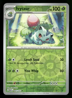 Ivysaur - 002/165 - Reverse Holo - 151 - Pokemon Card - NM/M - Image 1