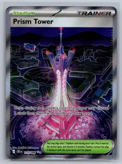 PRISM TOWER 111/086 HOLO ULTRA RARE POKEMON ME04: CHAOS RISING NM/M - Image 1