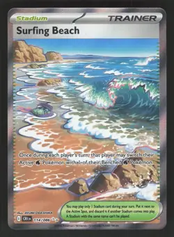 Surfing Beach 114/086 Pokemon TCG ME04: Chaos Rising NM - Image 1
