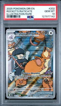 Pokemon TCG Team Rockets Raticate 202/182 Illustration Rare, PSA 10 GEM MINT - Image 1