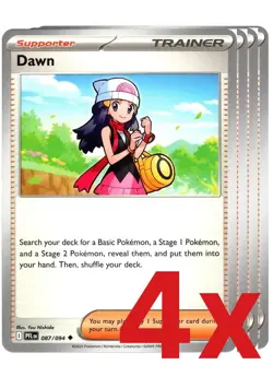 4x Dawn 087/094 Pokemon TCG Playset ME02: Phantasmal Flames - Image 1