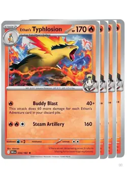 4x Ethan's Typhlosion 034/182 Pokemon TCG Playset SV10: Destined Rivals - Image 1