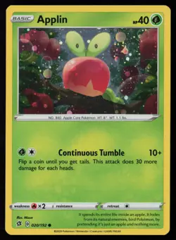 Applin - (Cosmos Holo) 020/192 Holofoil Pokemon TCG Blister Exclusives LP - Image 1