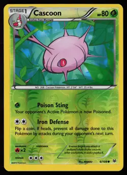Cascoon 6/108 Reverse Holofoil Pokemon TCG XY - Roaring Skies LP - Image 1
