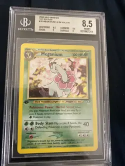 Pokemon TCG Neo Genesis 1st Edition Meganium Holo Rare Card 10/111 2000 BGS 8.5 - Image 1