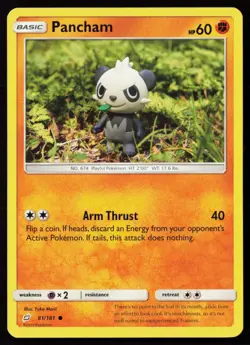 Pancham (Yuka Morii Clay) 81/181 Regular Pokemon TCG SM - Team Up LP - Image 1