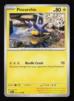 Pincurchin (Yuka Morii Clay) 072/193 Pokemon TCG SV02: Paldea Evolved NM - Image 1