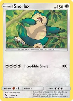 Snorlax (50/68) Rare NM HIF Hidden Fates Pokemon TCG - Image 1