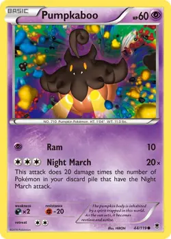 Pumpkaboo (44/119) Common NM PHF XY - Phantom Forces Pokemon TCG - Image 1
