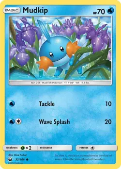 Mudkip (33) (33/168) Common NM CES SM - Celestial Storm Pokemon TCG - Image 1