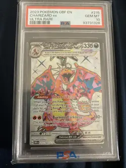 Pokemon TCG Charizard EX Obsidian Flames Holo Ultra Rare Card 215/197 PSA 10 - Image 1
