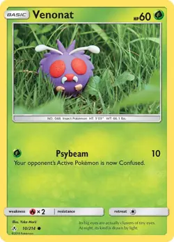 Venonat (10) (10/214) Common NM SM10 SM - Unbroken Bonds Pokemon TCG - Image 1