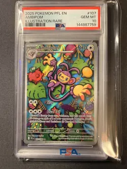 Pokemon TCG Ambipom Illustration PFL 107 PSA 10 Full Art Holo Ultra Rare - Image 2