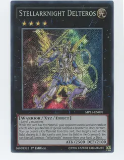 Yugioh Stellarknight Delteros MP15-EN098 Secret Rare 1st LP - Image 1