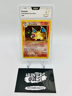 Carte Pokemon Dracaufeu Holo Set de Base 4/102 PSA 7 Wizards FR 1999 - Image 1