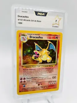 Carte Pokemon Dracaufeu Holo Set de Base 4/102 PSA 7 Wizards FR 1999 - Image 2