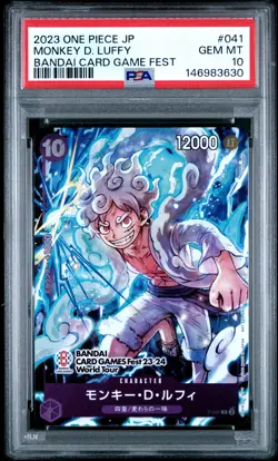 PSA 10 MONKEY D. LUFFY 041 BANDAI CARD GAME FEST ONE PIECE JAPANESE - Image 1