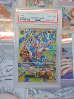 2026 ONE PIECE ADVENTURE ON KAMI'S ISLAND SPECIAL ALT ART #052 ENEL PSA 10 - Image 1
