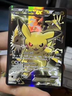 #3 Pikachu EX XY124 Black Star Promo 2016 Full Art Holo Rare Pokemon Card TCG - Image 3