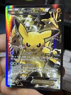 #3 Pikachu EX XY124 Black Star Promo 2016 Full Art Holo Rare Pokemon Card TCG - Image 4