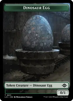 Foil - Dinosaur Egg // Dinosaur (0010) Double-Sided Token - 11 // 10 - The Lo... - Image 1