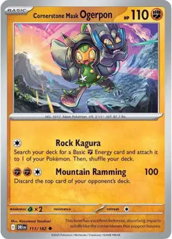 Cornerstone Mask Ogerpon DRI 111/182 Pokemon SV10: Destined Rivals Uncommon R... - Image 1