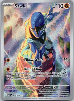 Sawk - 130/086 Holofoil Illustration Rare SV: White Flare 130/086 NM Pokemon TCG - Image 1
