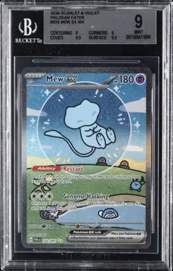 2024 POKEMON PAF EN-PALDEAN FATES SPECIAL ILLUSTRATION RARE #232 MEW EX BGS 9 - Image 1