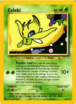 Pokemon TCG Celebi Rare 16/64 Neo Revelation Regular LP - Image 1