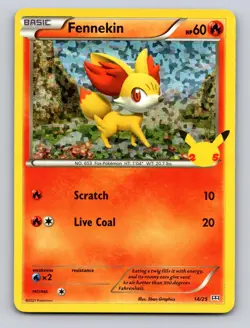 Fennekin 014/025 Promo McDonald's 25th Anniversary Promos Pokemon Holo NM - Image 1