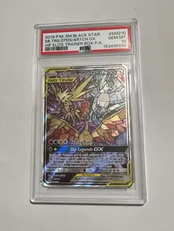 POKEMON MOLTRES & ZAPDOS & ARTICUNO GX HIDDEN FATES ETB FA PROMO SM210 PSA 10 - Image 1