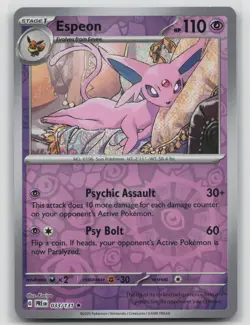 Espeon 033/131 Holo Rare Prismatic Evolutions Pokemon Reverse Holo Near Mint - Image 1