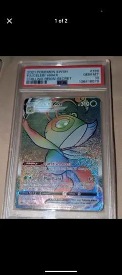 2021 Pokemon SWSH Celebi VMAX Secret Rare #199 Chilling Reign - Image 1