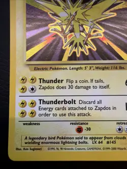 Zapdos 20/130 Holo Rare Base Set 2 Pokemon Holo Lightly Played - Image 5