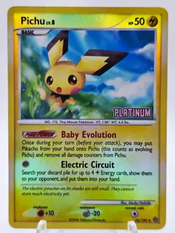 Pichu (Platinum) 45/100 Pokemon TCG Burger King Reverse Holo Promo LP - Image 1